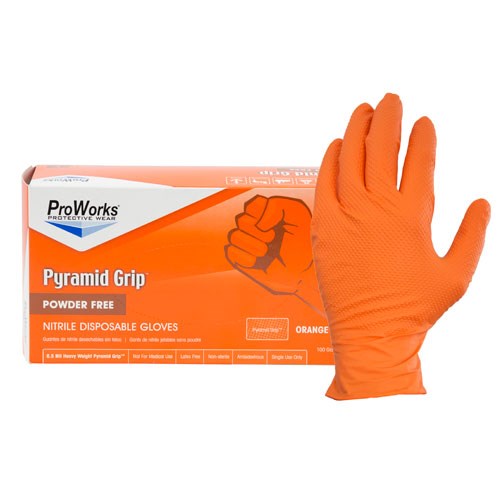 NuTrend Proworks Gloves 6.5mil Orange Powder Free - Medium